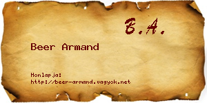 Beer Armand névjegykártya