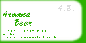armand beer business card